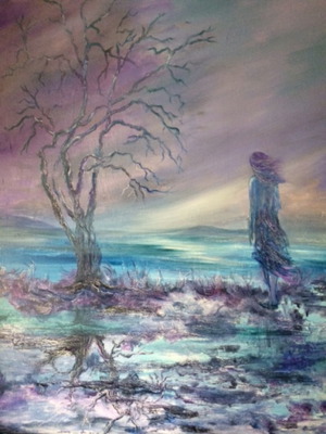 Paintings The Girl and the Landscape and Stormy Sea new