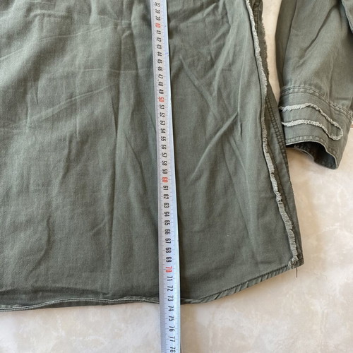 Drafter military style utility button-down shirt, green, size L