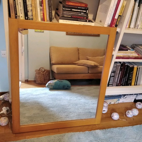 Mirror used 80x90 with solid wood light color