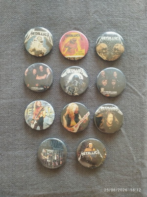 Metallica 90's pin set, 11 pieces, like new