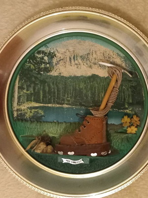 Vintage wall decor like new with Lago di Carezza lake