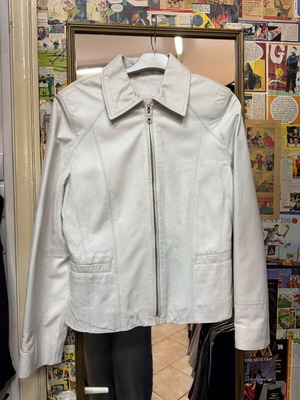 Leather jacket used, size large with slim fit