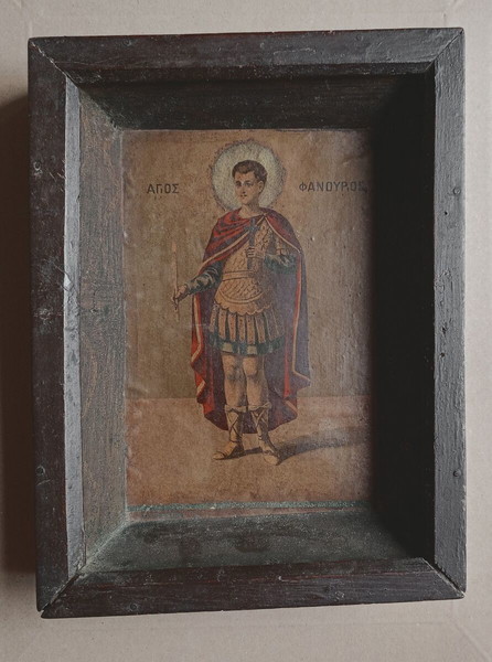 Εικόνα με τον "ΑΓΙΟ ΦΑΝΟΥΡΙΟ", λιθόγραφη εκτύπωση, εποχής μάλλον '20 -'30.