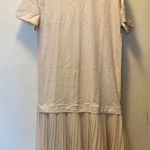 Zara cream dress with pleated cotton fabric, like new, size M