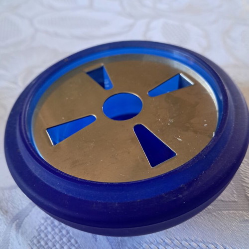 Cristofele cobalt blue candlestick like new, 1990s