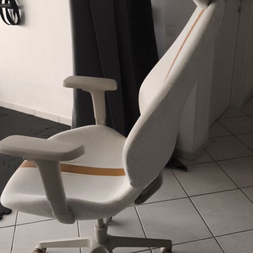 Office chair with beige and brown upholstery