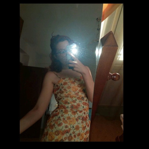 Summer sundress floral used, multicolored, yellow