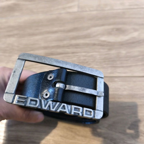Edward Jeans leather belt black matte like new, 115 cm