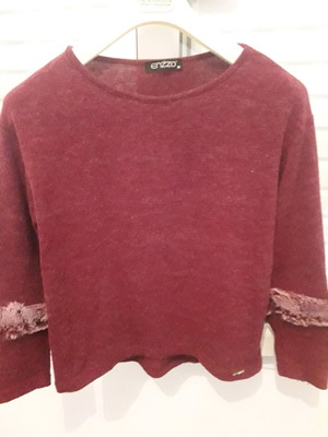 Woolen sweater burgundy like new size M