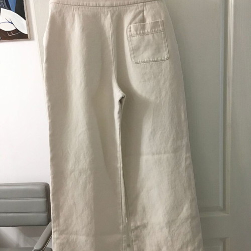 Sézane jeans trouser cotton and linen like new, ecru color