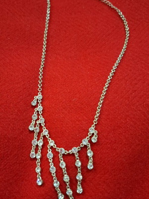 Claire's necklace like new with zirconia, silver and white