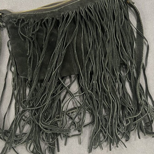 Zara crossbody bag with fringes used, black