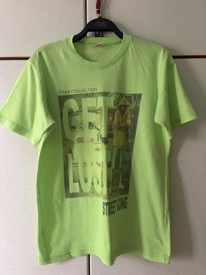 Children's green T-shirt for boys used, size 176 cm