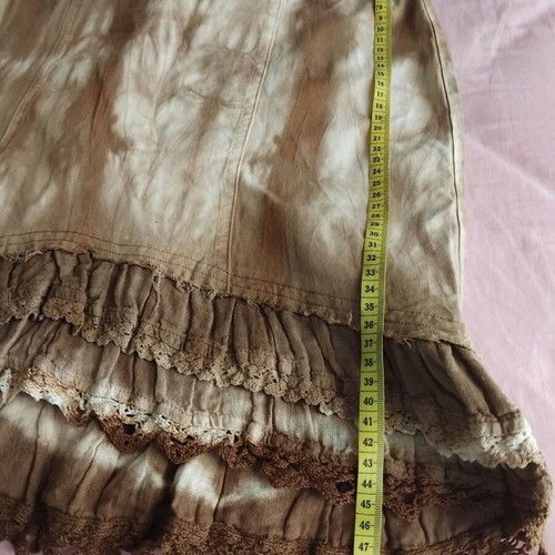 Jean skirt like new, stable fabric, size S-M, beige-brown