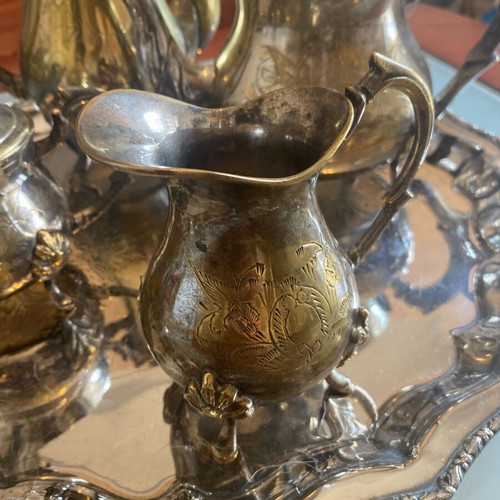 Vintage silver-plated serving set like new with tray