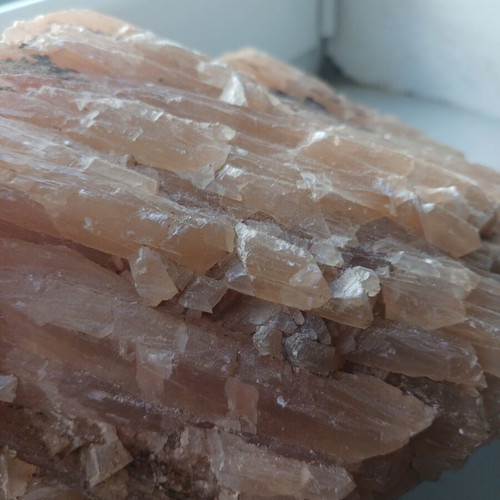 Aragonite mineral new, natural salmon pink crystal specimen