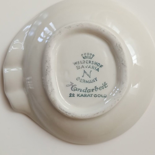 Set of 2 vintage porcelain ashtrays Limoges France and Bavaria Germany like new
