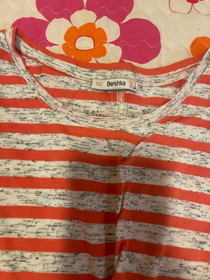 Bershka blouse used, size L, white and red