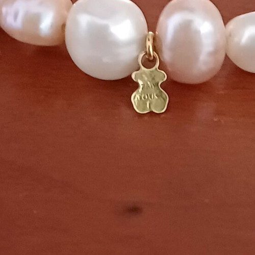 Tous bracelet with genuine pearls and gold bear like new
