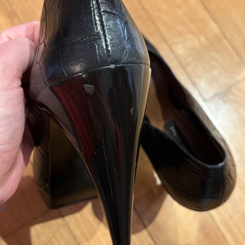 Zara black snake print 12-point heels used, size 40