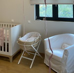 Moses Basket with Base and Mattress like new