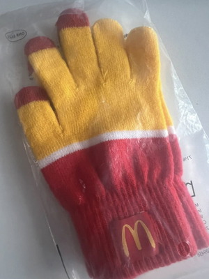 McDonald’s gloves new, red and yellow