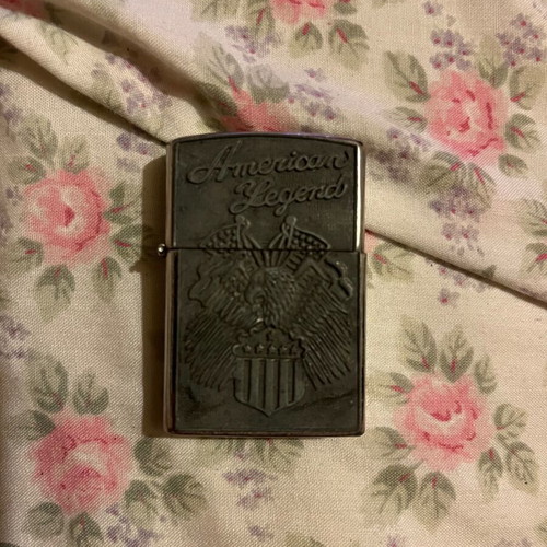 American Legend metal petrol lighter with embossed eagle design