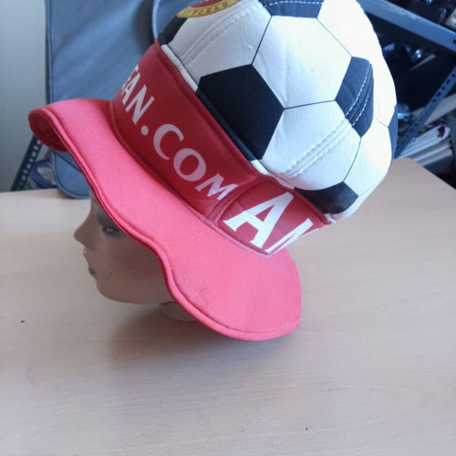 Amstel promotional collectible hat shaped like a football