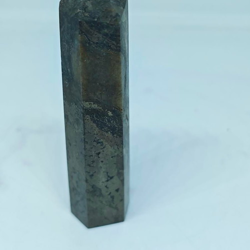 Natural Pyrite Tower on Black Schist 9cm like new
