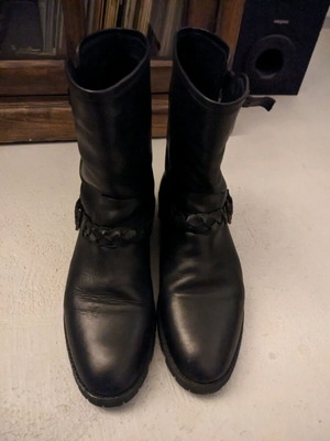Μποτάκια Massimo Dutti δερμάτινα μαύρα Νο 41 σαν καινούργια