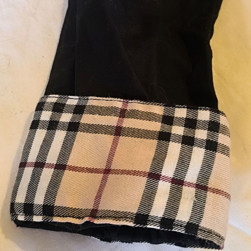 Burberry London black shirt with Nova Check collar and cuffs, size S