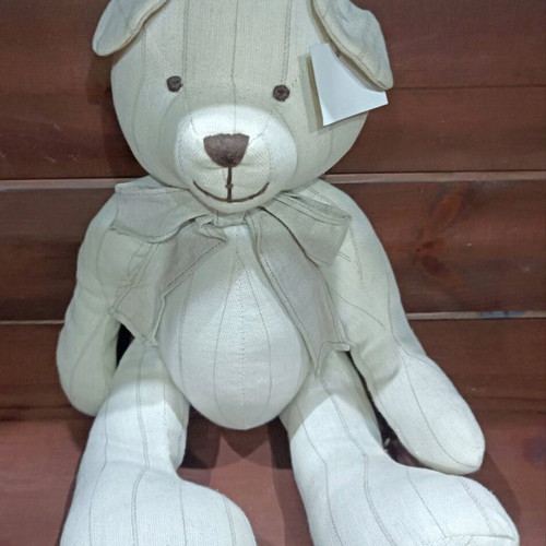 Beige Trimar teddy bear new fabric with movable limbs