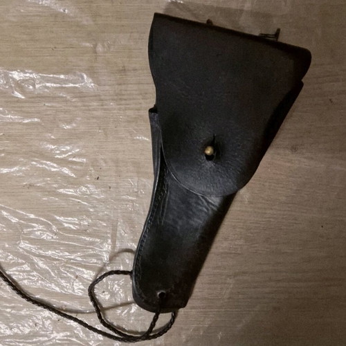 Military holster for .45 pistol used, full leather