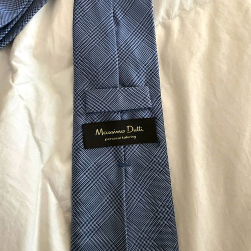 Massimo Dutti tie like new, blue with checkered pattern