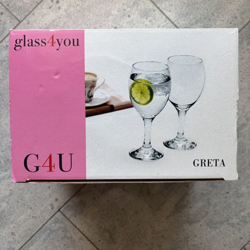 Greta glass4you wine glass set of 6 new