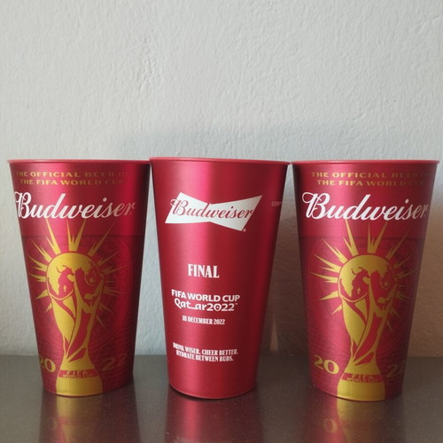 Budweiser collectible plastic cups set of 3 from 2022 World Cup final