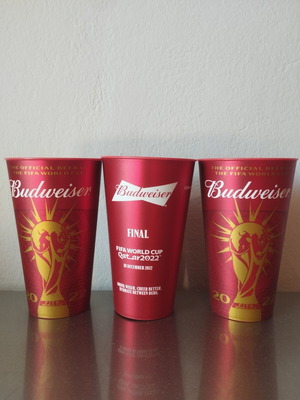 Budweiser collectible plastic cups set of 3 from 2022 World Cup final