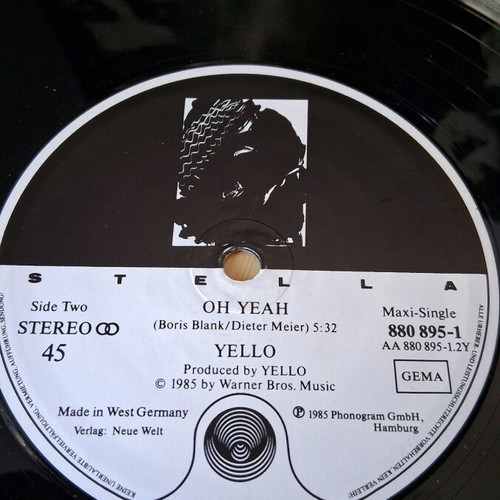 Yello maxi single vinyl used 1985, electronic