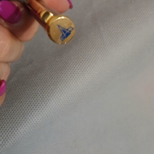 Senator Vintage Ballpoint Pen Stainless Steel & Gold Trim like new with case