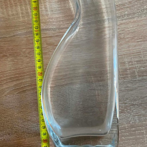 Krosno Glass modern transparent glass vase used, height 30cm
