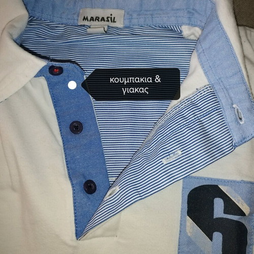 Marasil long-sleeve polo shirt white like new, size 140 cm