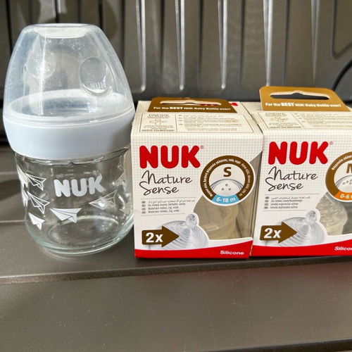 Small baby bottle set used NUK, Avent, MAM with silicone nipples