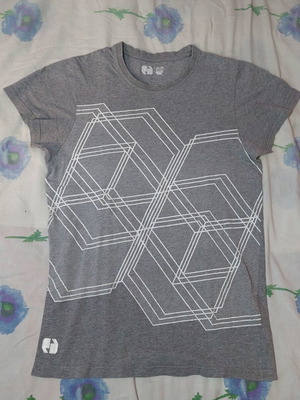 Women's cotton t-shirt XS/S like new, white and grey