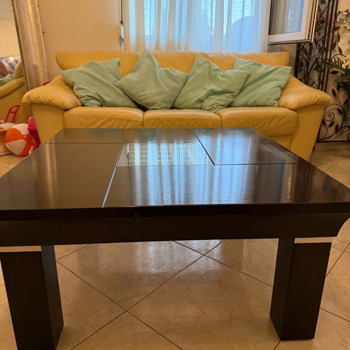 Solid wood coffee table, dark brown