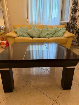 Solid wood coffee table, dark brown