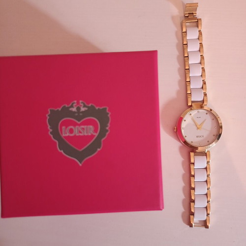 Loisir women's white watch with gold details