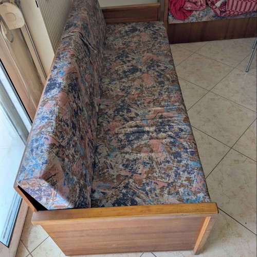 Sofa bed used with storage space