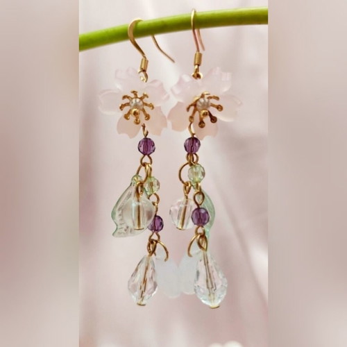 Dangling earrings new, multicolored
