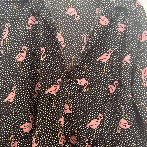Short dress with flamingo print like new