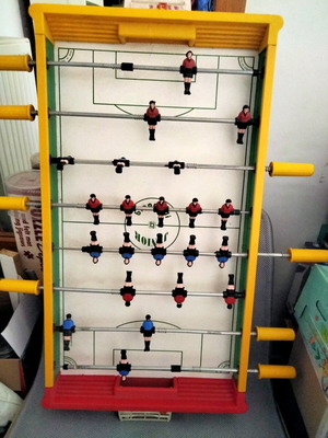 Vintage Biganzoli Junior foosball table used, 1970s-80s, made in Italy